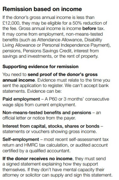 Power of Attorney fees - reduced for SAHP?