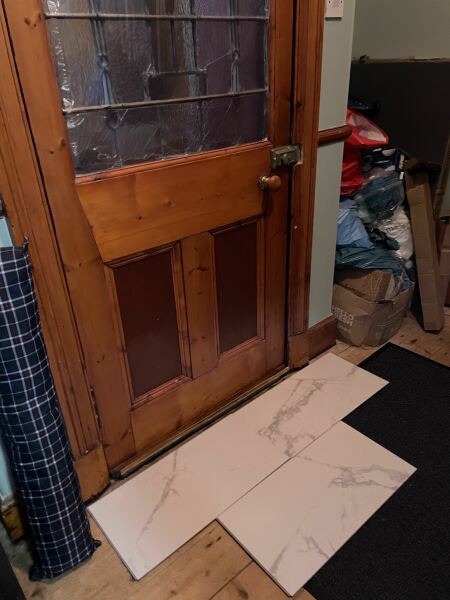 To say no I’m not attempting mosaic bloody reclaimed Victorian tile floor?!
