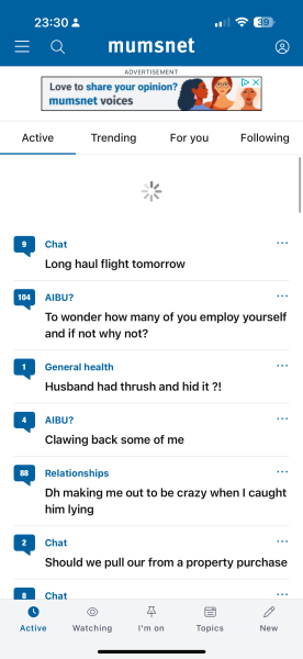 iPhone new app - refresh 'active' 'watching' 'I'm on'
