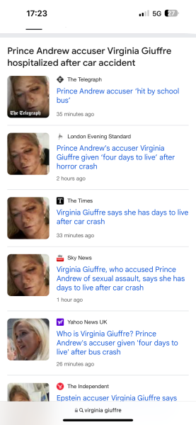 Virginia Giuffre hit by bus