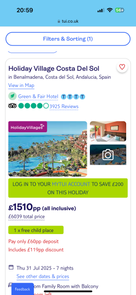 To be shocked at the cost of holidays?