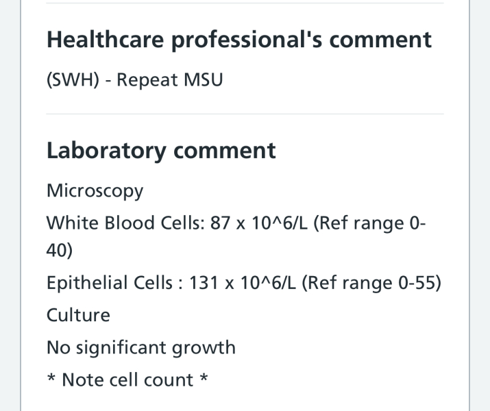 Can anyone help with UTI results?