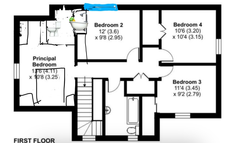 How do we keep this a 4 bed but add an ensuite ...