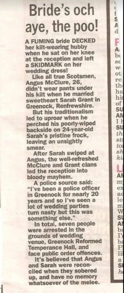 Weddings you went to where things went wrong?