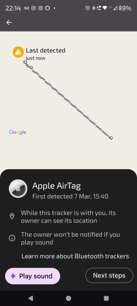 Air tag tracking me but I don't own one