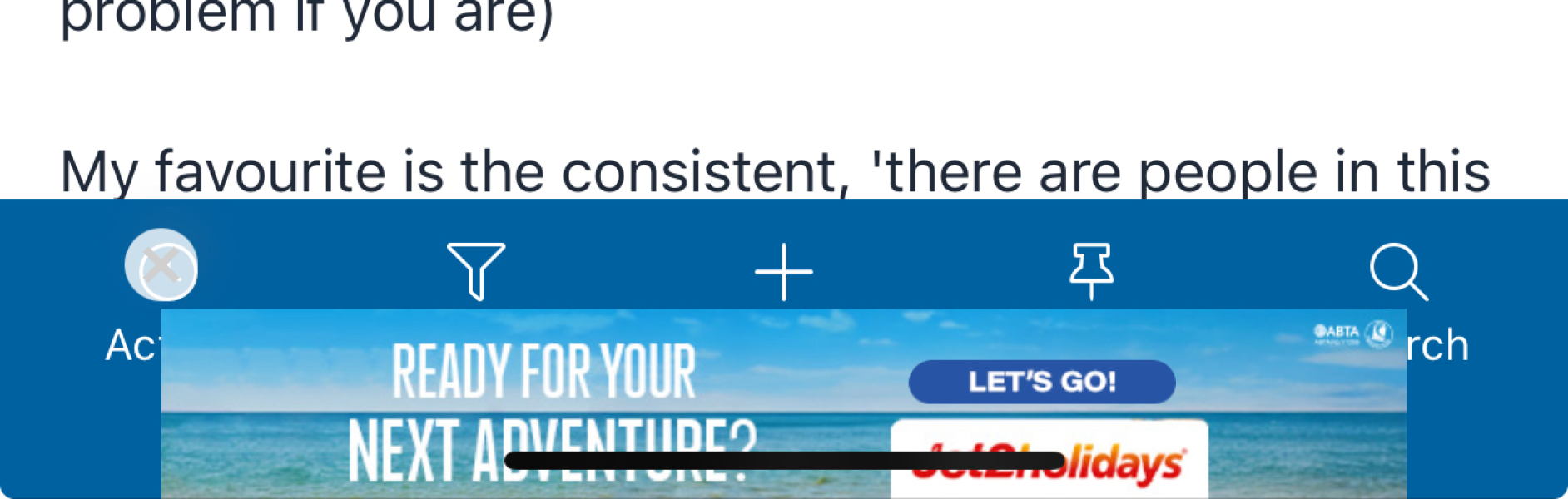 Jet2 ad constantly popping up