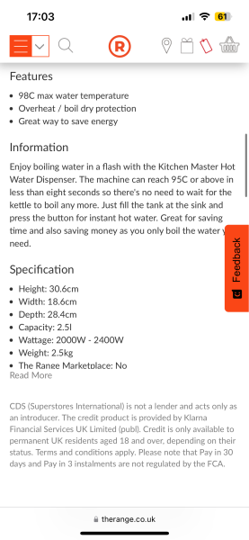 Instant hot water dispenser for baby formula