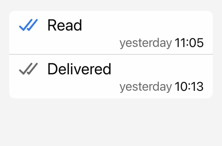 I have read receipts from my WhatsApp to my dead relative.