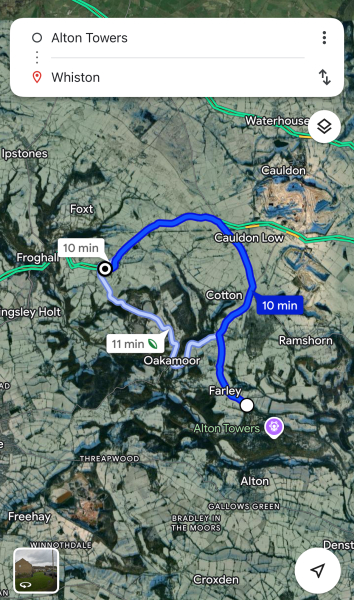 For wanting to know what trains go from Alton Towers / Uttoxeter?