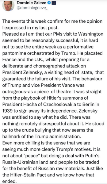 Thread 18 Starmer: All sides of the House agree apart from the Trump bootlickers