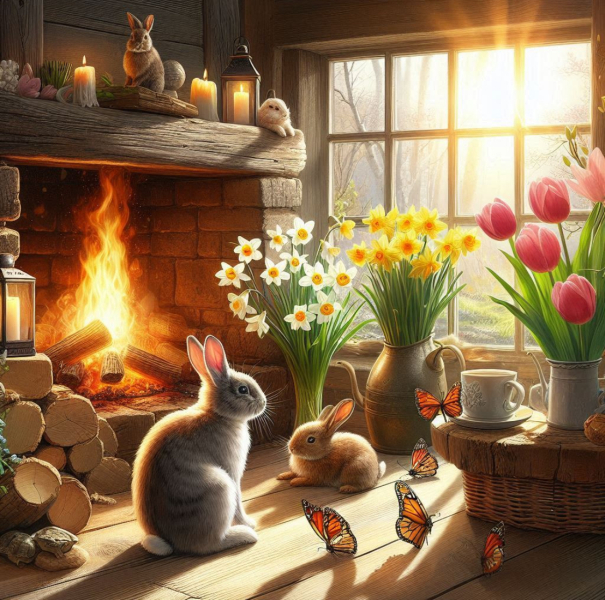 The Bluestocking - where Spring has sprung and the grass is riz.