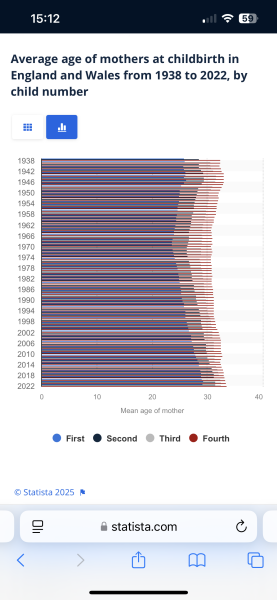 Average motherhood age