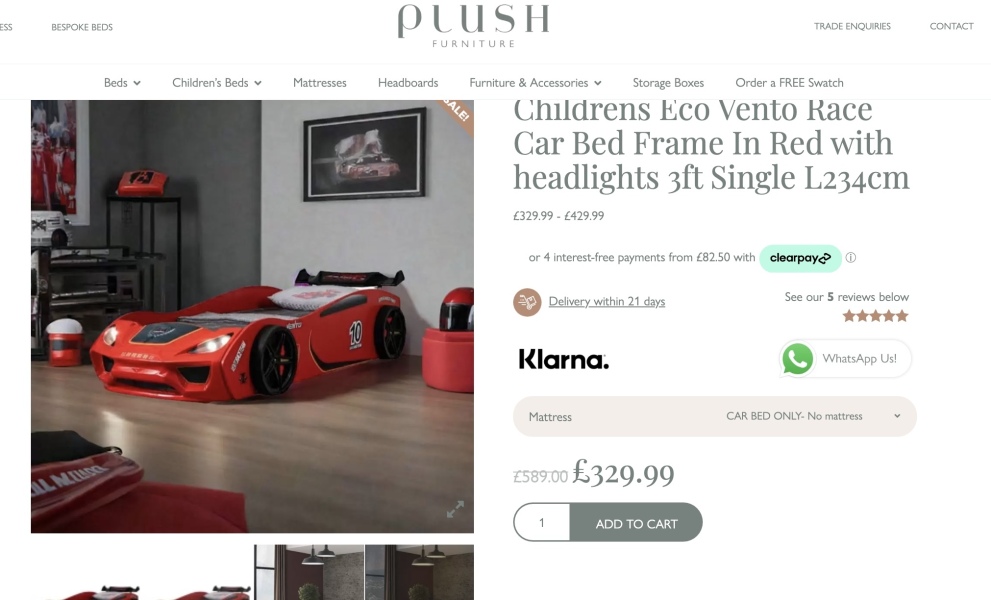 Has anyone bought any of the car beds from plushfurnituredotcodotuk?