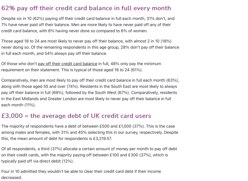 To think most people don’t actually pay off their credit cards in full each month?