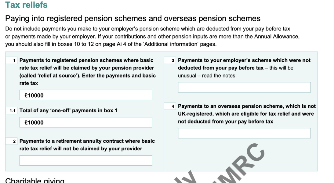 Tax Self Assessment and Pension question - when you have a SIPP and an employer pension