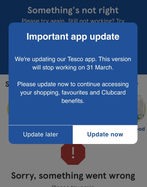 Tesco website issue?