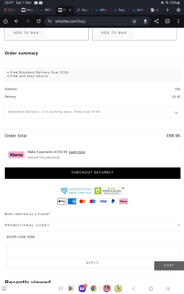 Adding discount to Whistles website - help!