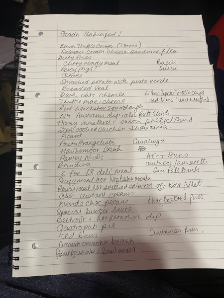 Help me create a truly unhinged M&S Ocado shop