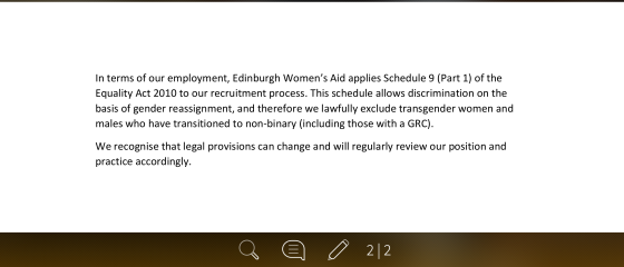 Support for Edinburgh Women's Aid