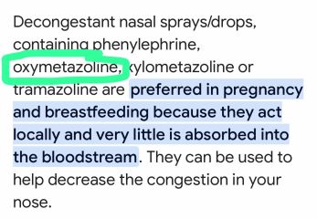 Nasal Sprays in Pregnancy
