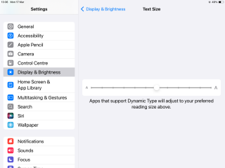 App update - large font