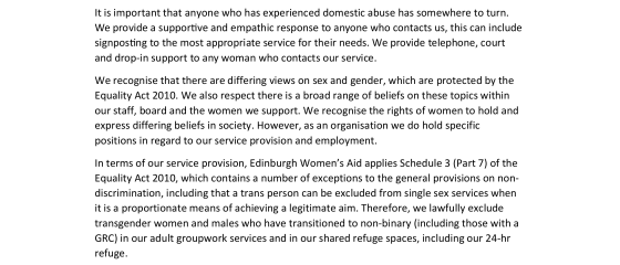 Support for Edinburgh Women's Aid