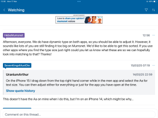 App update - large font