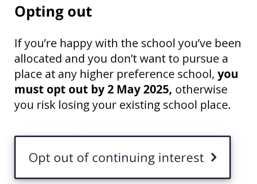 Waiting list for Reception- continuing interest