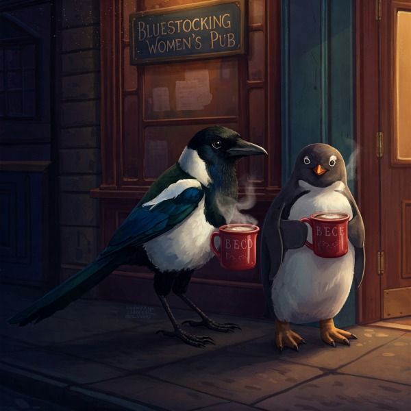 The Bluestocking - where women are women, and small furry animals are gerbils, quokkas,  capybaras, or a red panda called Rosy