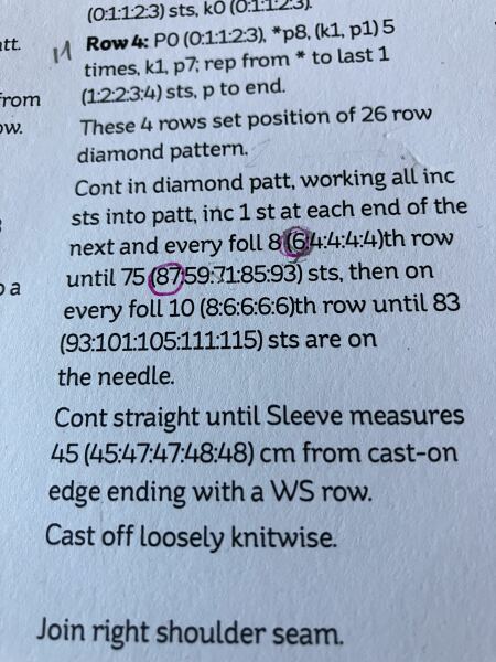 Keeping knitting pattern consistent