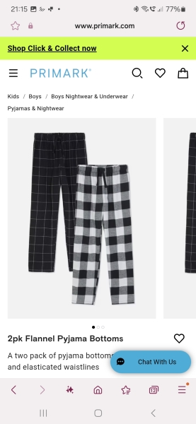 Younger boys pj bottoms
