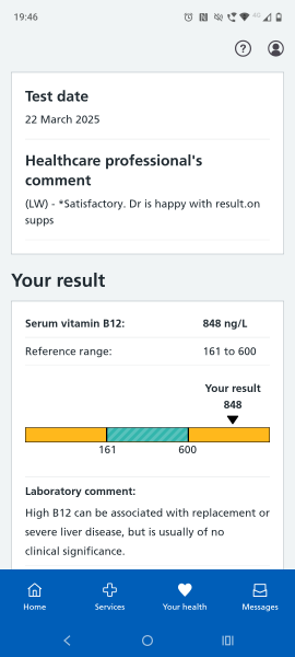 Anyone food with blood test results?