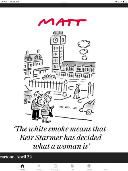 BBC headline: Starmer does not believe TW are women