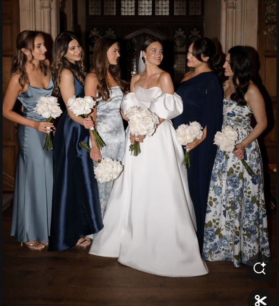 What do you think of this bridesmaids look (totally different dresses)
