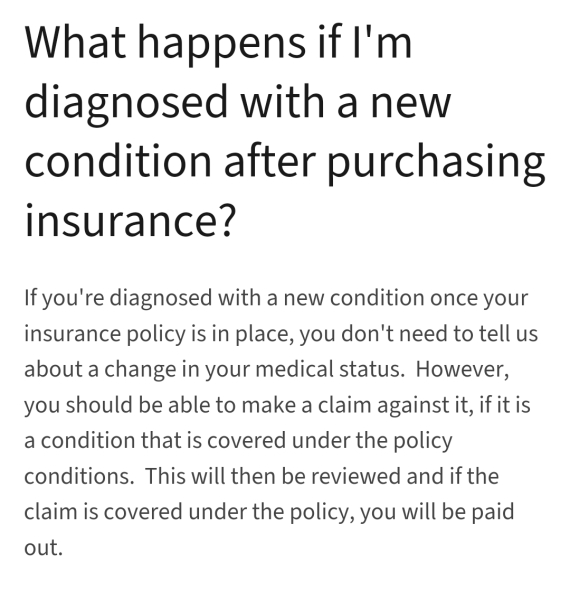 Travel insurance question - medical