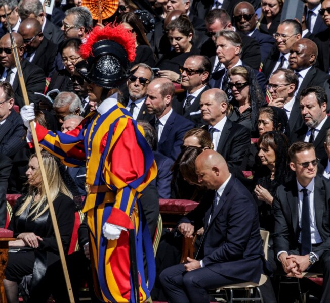 Prince William not in black at Pope's funeral