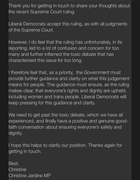 Christine Jardine MP: Ensure rights that trans people have freely used for decades are not overturned