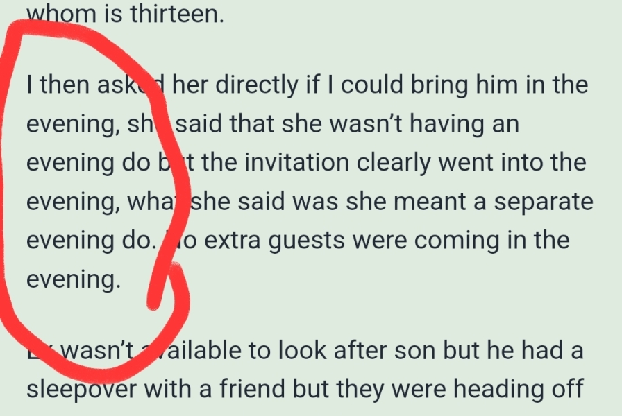 Crashed a wedding brunch with son. Evicted by Sister-in-law