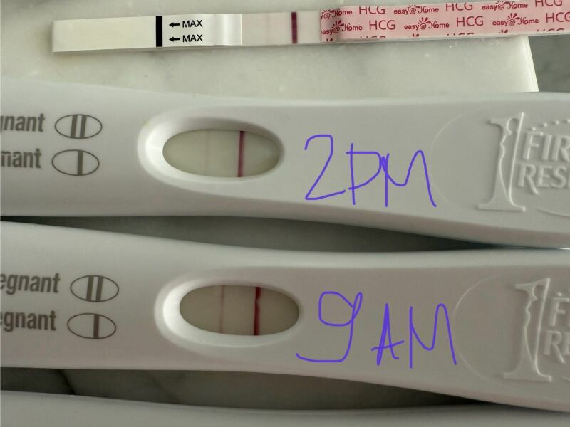 10 DPO (5dp5dt IVF) line got lighter in the afternoon despite stronger urine? FRER