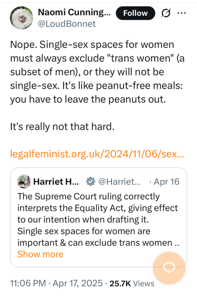 Supreme Court - are single gender spaces still allowed?