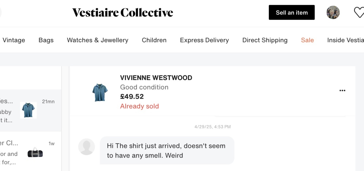 Vestiaire Collective - item delivered, I've not been paid