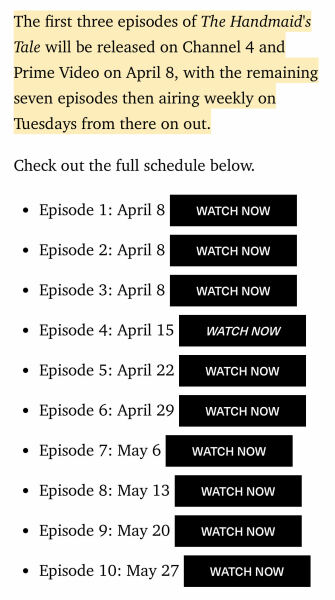 New Handmaid's Tale season - how to watch?