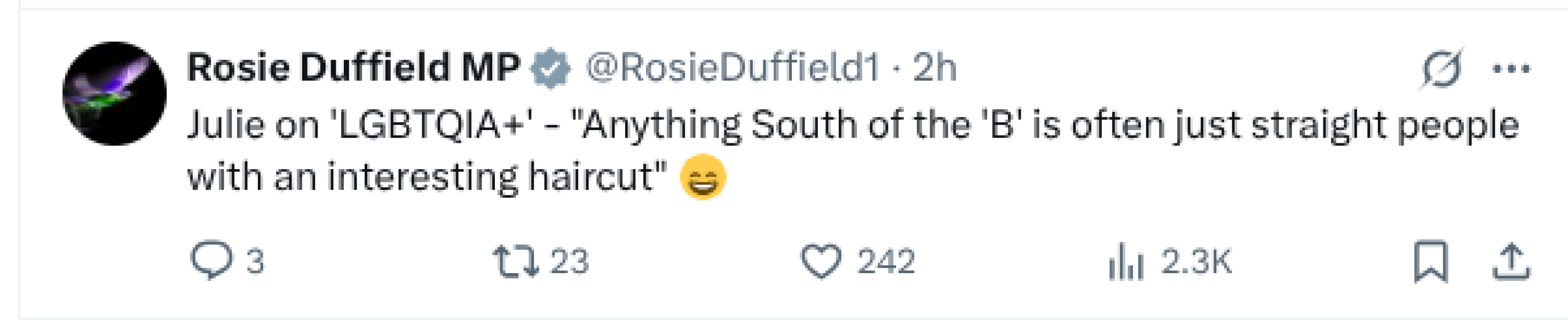 Julie Bindel on Woman's Hour this morning talking about lesbians!