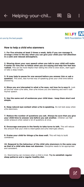 Sudden severe stammer DD 2.5