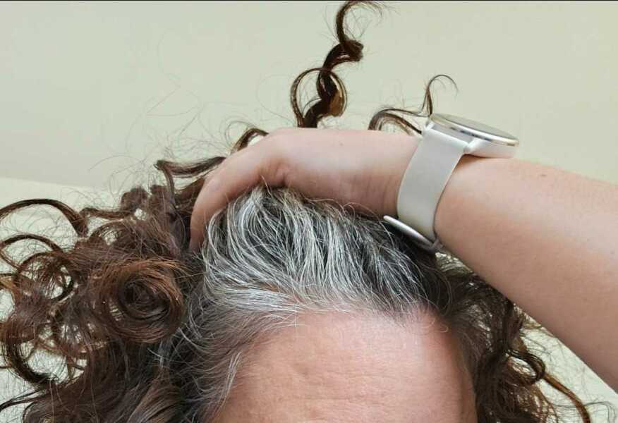 38 and done with dye, growing out my grey hair