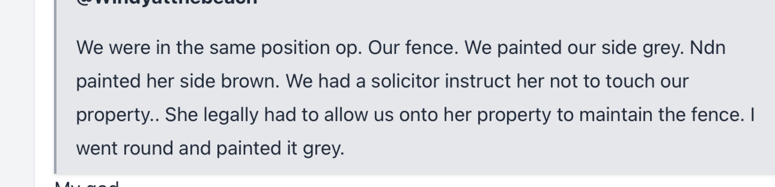 Neighbours painted out new fence