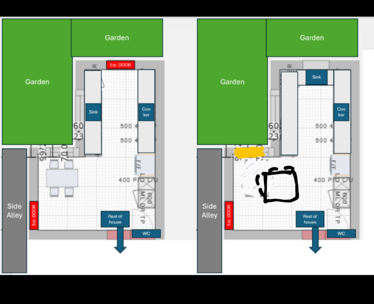 Galley or U shaped kitchen? (With diagram!)