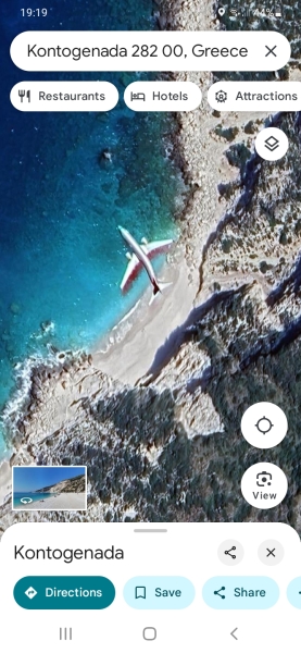 What could this plane be on google maps in Kefalonia?