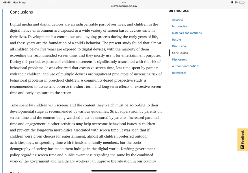 To wonder why screens aren’t investigated as a cause of childhood behaviour issues?