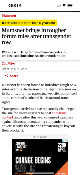 let's remember Mumsnet banned us all for transphobia all those years ago!